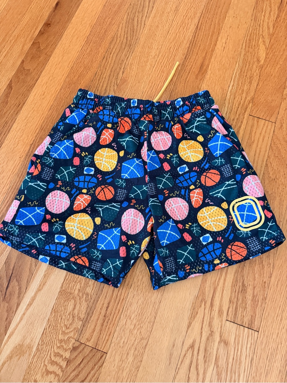 Boys' Navy Basketball Print Shorts with Elastic Waist